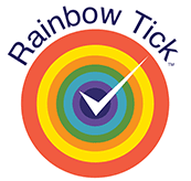 logo rainbow tick